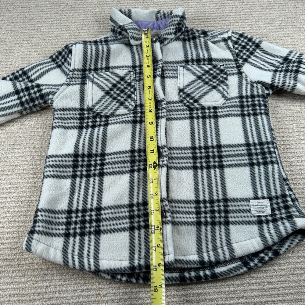 Weatherproof‎ Vintage Kids S Sherpa Lined Fleece Shirt Jacket White Black Plaid - Picture 8 of 11